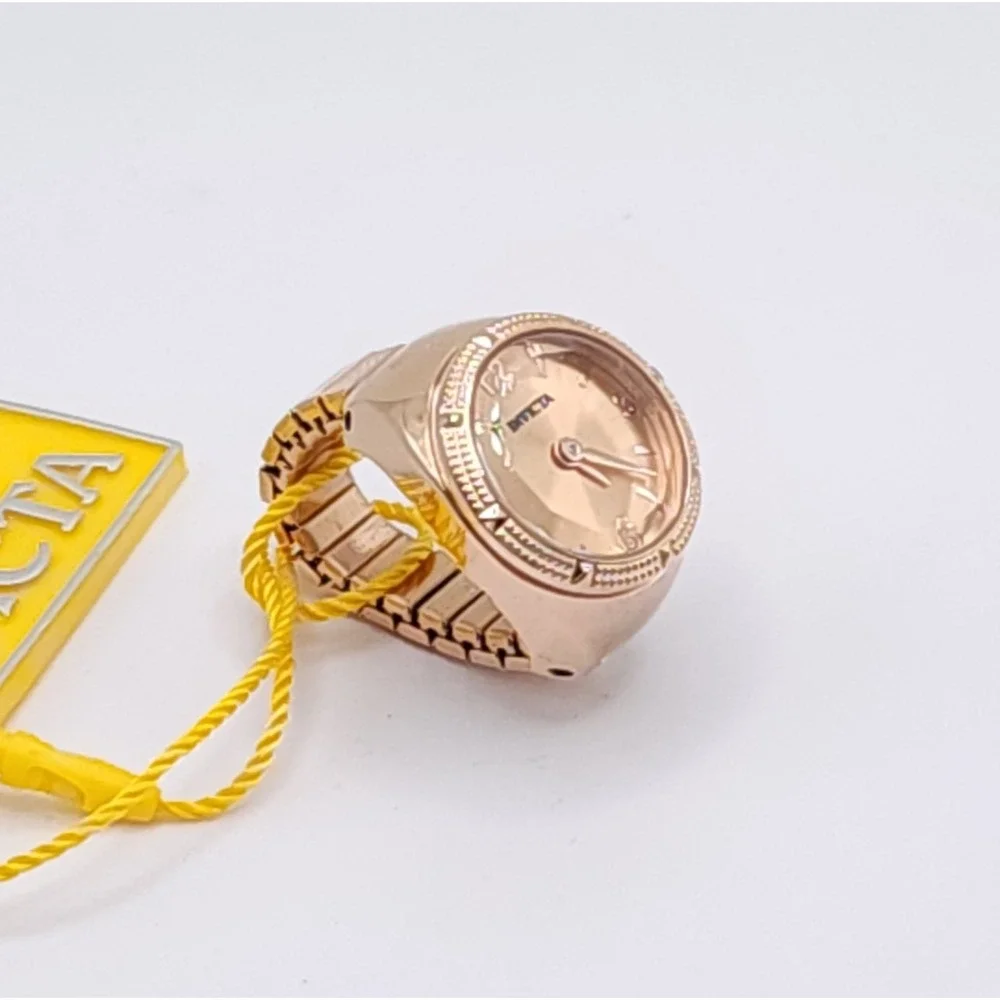 Invicta Mini Angel Musearc Rose Gold Ring Watch 50642